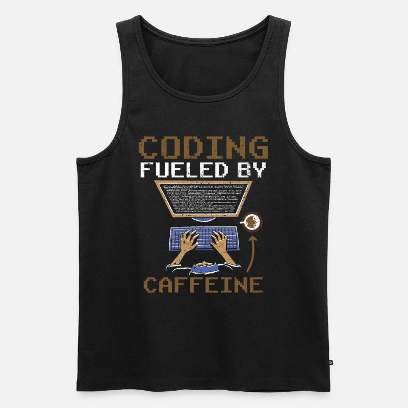 Programmieren Angetrieben Durch Koffein Coding - Männer Premium Bio Tank Top - Schwarz