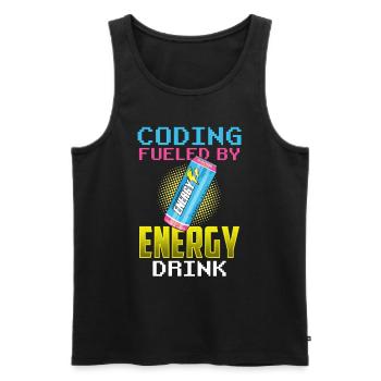 Programmation avec le code de codage Energydrinks Coder - Débardeur bio Premium Homme - noir - Devant - AI Model Male 178 light (178cm)