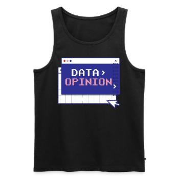 Data > Opinion Code Coding Programmer Coder - Men's Premium Organic Tank Top - black - Front - AI Model Male 178 light (178cm)
