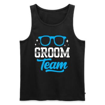 Groom Team Party Wedding Sayings - Men's Premium Organic Tank Top - black - Front - AI Model Male 178 light (178cm)