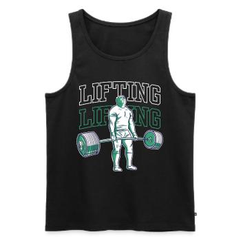 Entraînement d’haltérophilie Haltérophilie Fitness Gym - Débardeur bio Premium Homme - noir - Devant - Michal (187cm)