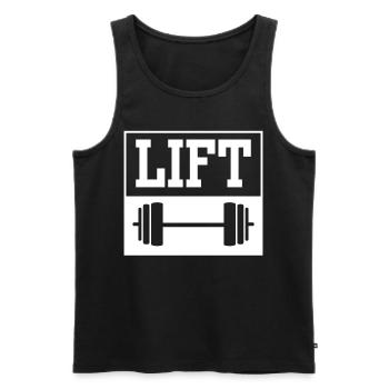 Lift Workout Gym Haltérophilie Haltérophilie - Débardeur bio Premium Homme - noir - Devant - Michal (187cm)