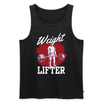 Haltérophilie Fitness Workout Gym Haltérophilie - Débardeur bio Premium Homme - noir - Devant - Michal (187cm)