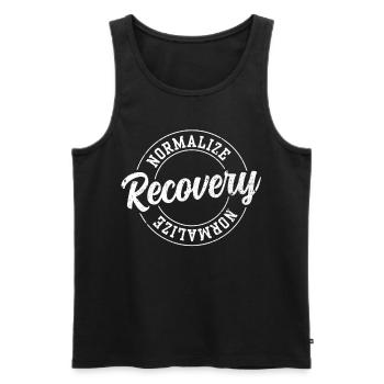 Restaurer la récupération Normaliser la récupération - Débardeur bio Premium Homme - noir - Devant - Michal (187cm)