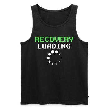 Récupération Chargement Patient Survivant du rétablissement - Débardeur bio Premium Homme - noir - Devant - Michal (187cm)
