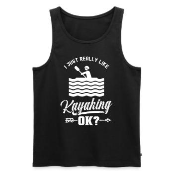 J’aime juste le kayak très hobby kayak kayak - Débardeur bio Premium Homme - noir - Devant - Michal (187cm)