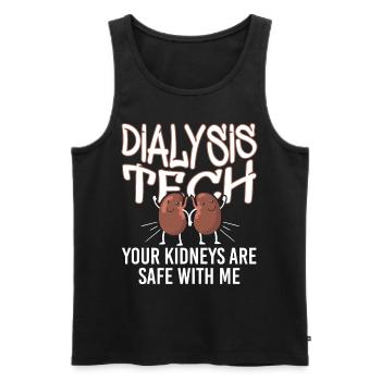 Dialysis Tech Your Kidnes Are Safe - Men's Premium Organic Tank Top - black - Front - Michal (187cm)