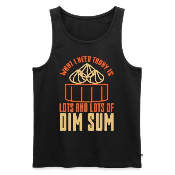 What I Need Today is Lots Of Dim Sum - Men's Premium Organic Tank Top - black - Front - AI Model Male 178 light (178cm)