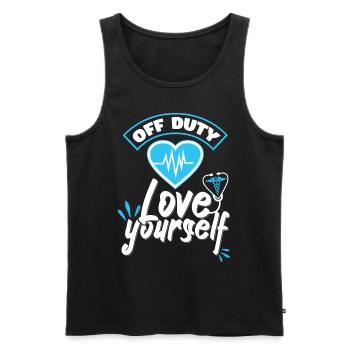 Off Duty Love Yourself - Men's Premium Organic Tank Top - black - Front - Michal (187cm)