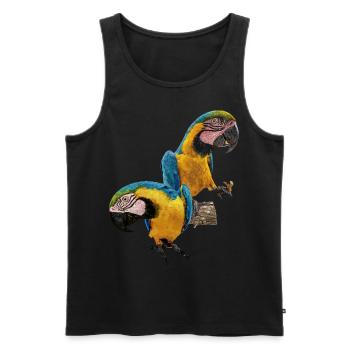 The blue and yellow macaw - Men's Premium Organic Tank Top - black - Front - AI Model Male 178 light (178cm)
