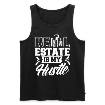 Real estate is my business Real estate agents - Men's Premium Organic Tank Top - black - Front - Michal (187cm)