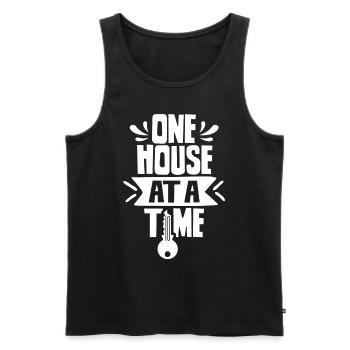 Ein Haus Nach Dem Anderen Immobilienmakler Häuser - Männer Premium Bio Tank Top - Schwarz - Vorne - AI Model Male 178 light (178cm)