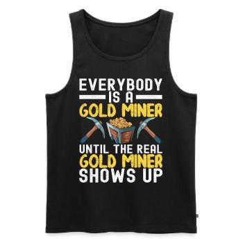 Gold Diggers Gold Mining - Men's Premium Organic Tank Top - black - Front - AI Model Male 178 light (178cm)