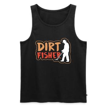 Dirt Fischer Metal Détection de la saleté Pêche - Débardeur bio Premium Homme - noir - Devant - Michal (187cm)