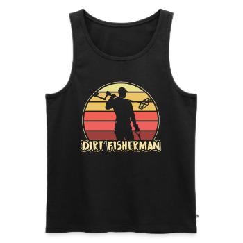 Dirt Fischer Dirt Fishing Metal Detecting - Männer Premium Bio Tank Top - Schwarz - Vorne - Michal (187cm)