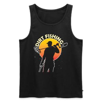 Dirt Fishing Metal Detecting Metal Detection - Men's Premium Organic Tank Top - black - Front - AI Model Male 178 light (178cm)