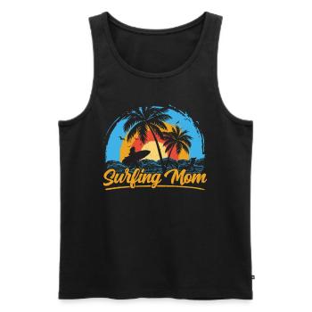 Surfing Mom Planche de surf Surfing Surfer - Débardeur bio Premium Homme - noir - Devant - AI Model Male 178 light (178cm)