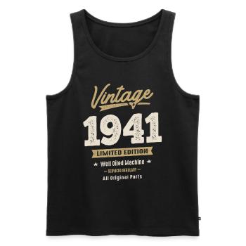Vintage 1941 - 81st Birthday Retro Classic - Men's Premium Organic Tank Top - black - Front - Michal (187cm)