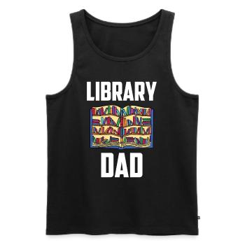 Bibliothèque Papa lover Bibliothécaire Livres - Débardeur bio Premium Homme - noir - Devant - Michal (187cm)