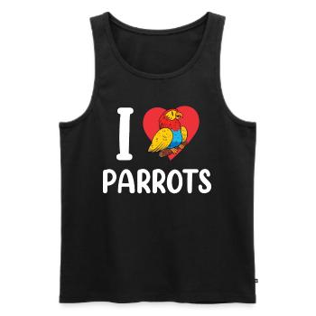 I Love Parrot Cute Parrot Pet Animal - Men's Premium Organic Tank Top - black - Front - AI Model Male 178 light (178cm)