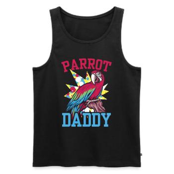 Perroquet Papa Pet Perroquet Animal Mignon - Débardeur bio Premium Homme - noir - Devant - Michal (187cm)