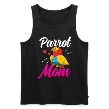 Perroquet Mama Mignon Animal de compagnie Perroquets - Débardeur bio Premium Homme - noir - Devant - AI Model Male 178 light (178cm)