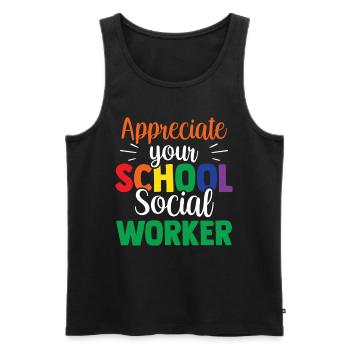 Schätze Deinen Schulsozialarbeiter Beruf Schule - Männer Premium Bio Tank Top - Schwarz - Vorne - Michal (187cm)