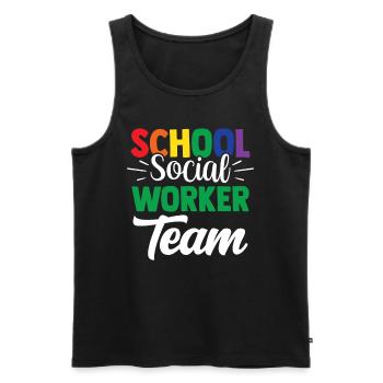 School Social Worker Team School Social Work School - Men's Premium Organic Tank Top - black - Front - AI Model Male 178 light (178cm)