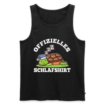 Official Sleeping Shirt Turtle - Men's Premium Organic Tank Top - black - Front - AI Model Male 178 light (178cm)