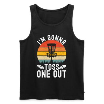 Disc Golf Disc Golfer - Men's Premium Organic Tank Top - black - Front - AI Model Male 178 light (178cm)