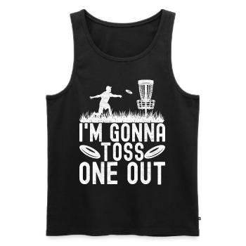 Disc Golf Disc Golfer - Men's Premium Organic Tank Top - black - Front - AI Model Male 178 light (178cm)