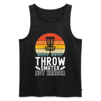 Disc Golf Disc Golfer - Men's Premium Organic Tank Top - black - Front - AI Model Male 178 light (178cm)