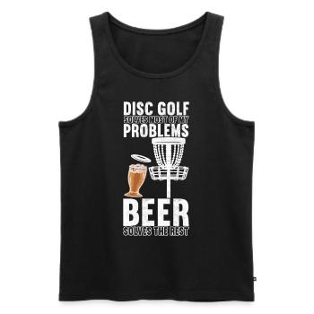 Disc Golf Disc Golfer - Men's Premium Organic Tank Top - black - Front - AI Model Male 178 light (178cm)