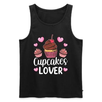 Cupcake Liebhaber Essen Cupcakes Süß - Männer Premium Bio Tank Top - Schwarz - Vorne - AI Model Male 178 light (178cm)