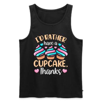 Ich Hätte Lieber Einen Cupcake Danke Cupcakes Süß - Männer Premium Bio Tank Top - Schwarz - Vorne - AI Model Male 178 light (178cm)