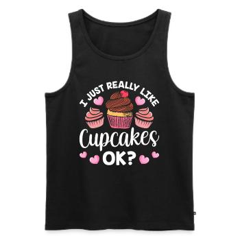 J’aime vraiment les cupcakes cupcakes sucrés - Débardeur bio Premium Homme - noir - Devant - Michal (187cm)