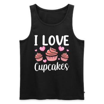 Ich Liebe Cupcakes Essen Süß Liebhaber Cupcake - Männer Premium Bio Tank Top - Schwarz - Vorne - AI Model Male 178 light (178cm)