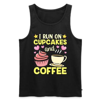 Ich Laufe Auf Cupcakes Und Kaffee Cupcake Essen - Männer Premium Bio Tank Top - Schwarz - Vorne - AI Model Male 178 light (178cm)