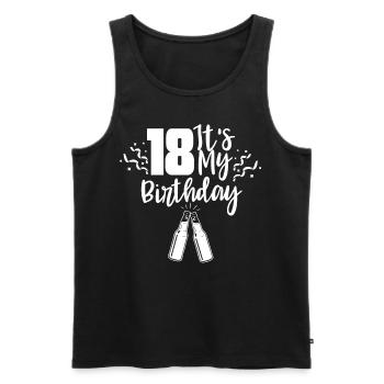 18 C’est mon anniversaire garçon d’anniversaire dix-huit ans - Débardeur bio Premium Homme - noir - Devant - Michal (187cm)