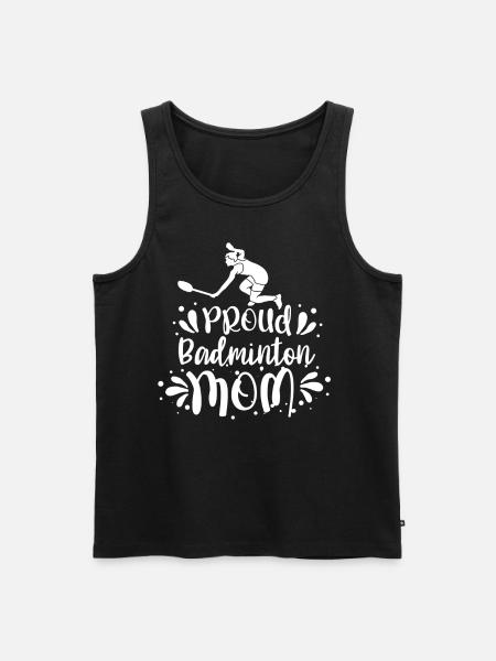 Stolze Badminton-Mutter Federball Badminton - Männer Premium Bio Tank Top - Schwarz