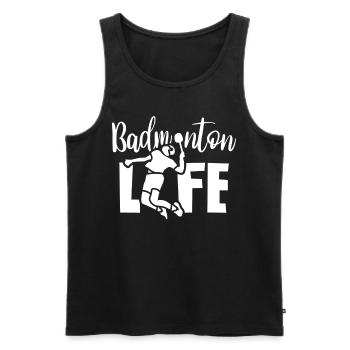 Vie de badminton Joueur de badminton Joueur de badminton Badminton - Débardeur bio Premium Homme - noir - Devant - AI Model Male 178 light (178cm)