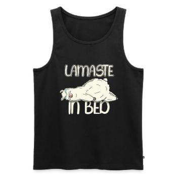 Sleepy Lamaste in Bed Sluggish Design - Männer Premium Bio Tank Top - Schwarz - Vorne - AI Model Male 178 light (178cm)