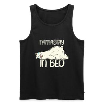 Sleepy Namaste in Bed Lazy Illustration - Männer Premium Bio Tank Top - Schwarz - Vorne - AI Model Male 178 light (178cm)