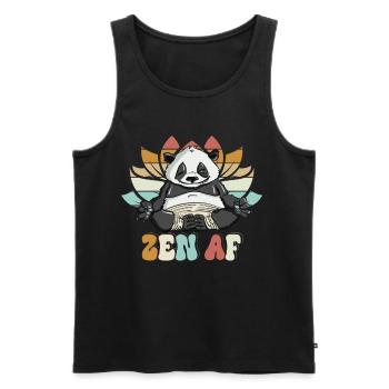 Peaceful Zen AF Panda Yoga Explorative Graphic - Männer Premium Bio Tank Top - Schwarz - Vorne - AI Model Male 178 light (178cm)
