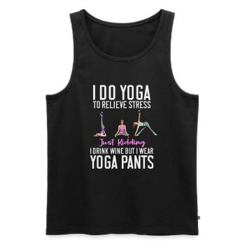 I Do Yoga To Relieve Stress Exercise Colorful - Männer Premium Bio Tank Top - Schwarz - Vorne - Michal (187cm)