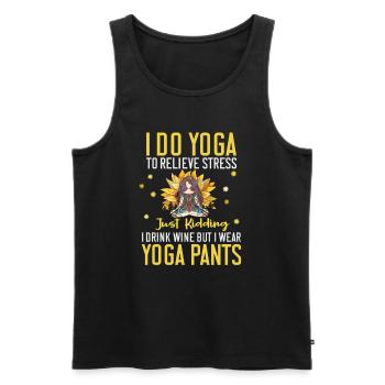 I Do Yoga To Relieve Stress Lifestyle Colorful - Männer Premium Bio Tank Top - Schwarz - Vorne - Michal (187cm)
