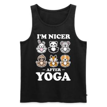 I Am Nicer After Yoga Jungle Edition Wildlife - Männer Premium Bio Tank Top - Schwarz - Vorne - Michal (187cm)