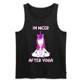 Magical I am Nicer After Yoga Unicorn Mystic - Männer Premium Bio Tank Top - Schwarz - Vorne - Michal (187cm)