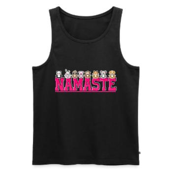 Namaste Cute Yoga Animals Jungle Greetings Wild - Männer Premium Bio Tank Top - Schwarz - Vorne - Michal (187cm)