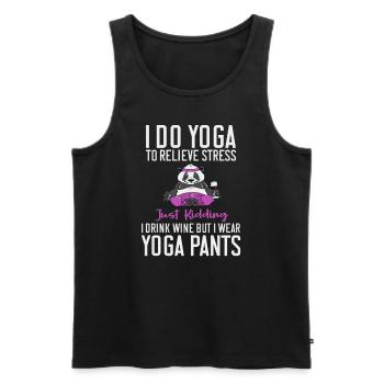 I Do Yoga To Relieve Stress Hungry Animal - Männer Premium Bio Tank Top - Schwarz - Vorne - Michal (187cm)